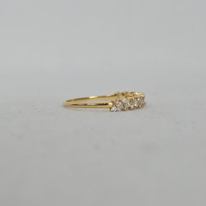 MA 925 Sterling Silver Clear Marquise & Round Stone Band Ring - Size 8