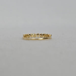 MA 925 Sterling Silver Clear Marquise & Round Stone Band Ring - Size 8