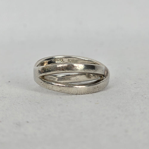 ICE 925 Sterling Silver Crossover X Design Ring - Size 7