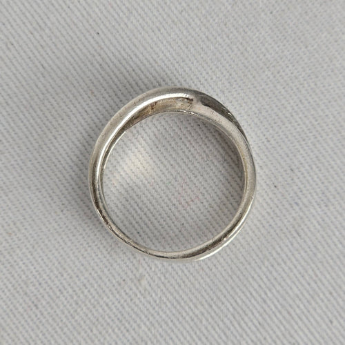 ICE 925 Sterling Silver Crossover X Design Ring - Size 7