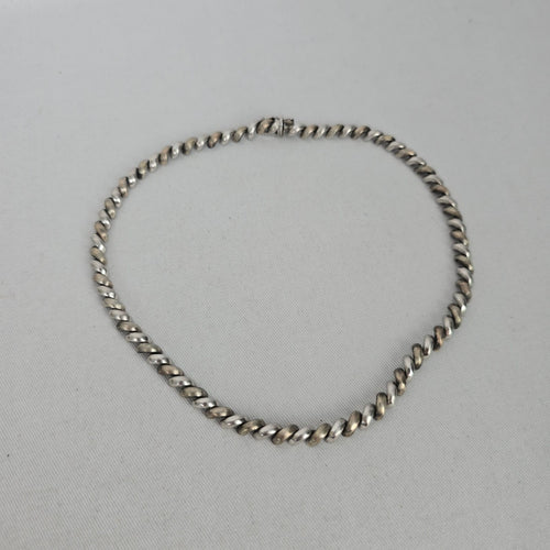 Italian 925 Sterling Silver Chunky Twisted Curb Link Necklace
