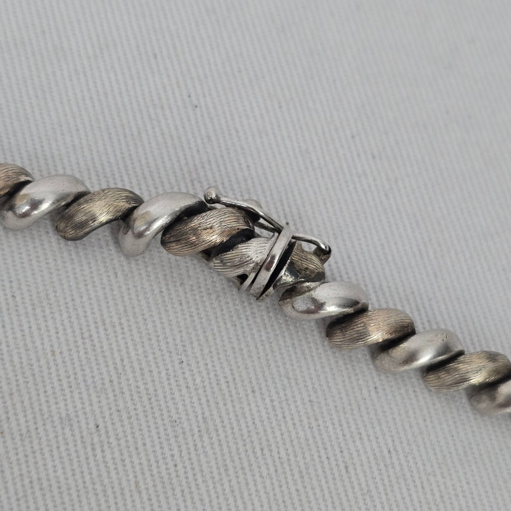 Italian 925 Sterling Silver Chunky Twisted Curb Link Necklace