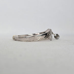 Vintage Communiy Silver Bracelet with Floral Design & Pearl Charms