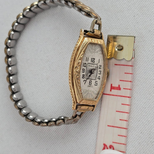 Vintage Balco Swiss Tonneau Watch — Manual Wind, Running