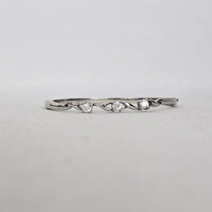 Silver-Tone Twisted Three-Stone Station Bangle Bracelet