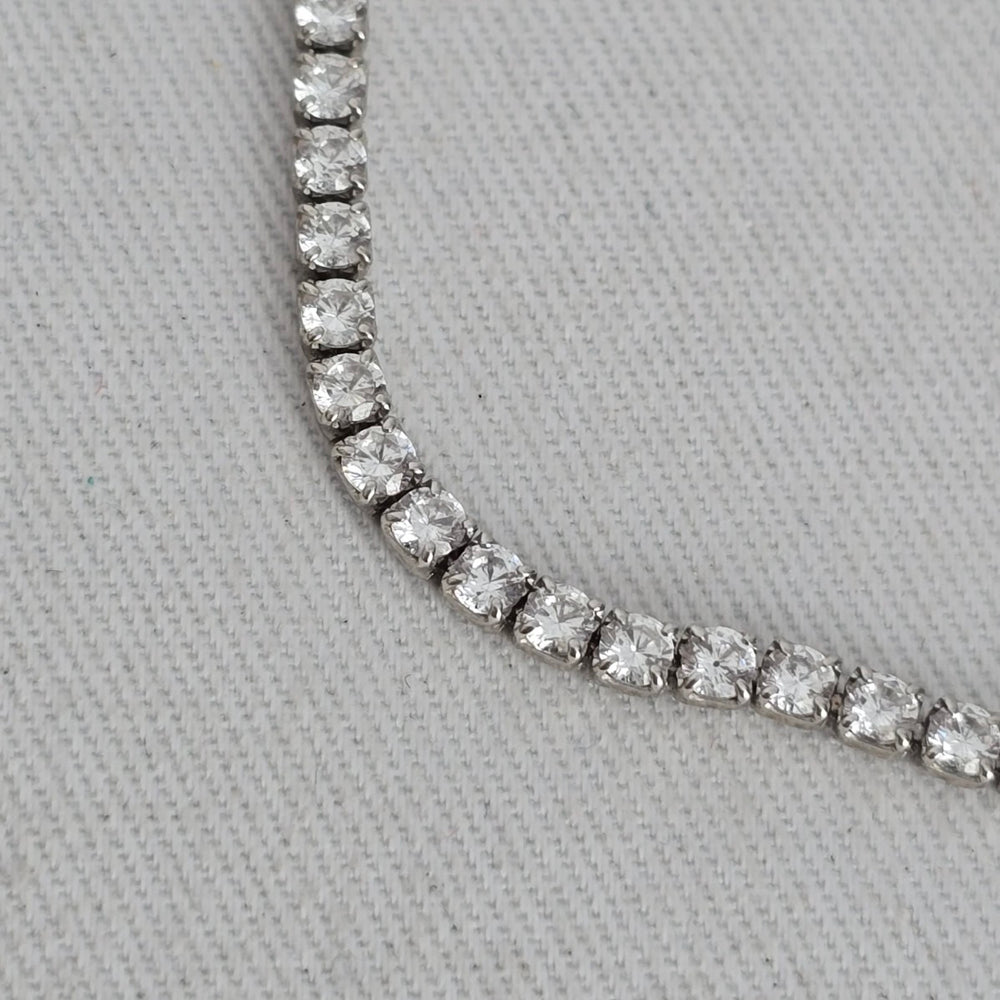 925 Sterling Silver CZ Tennis Adjustable Bracelet