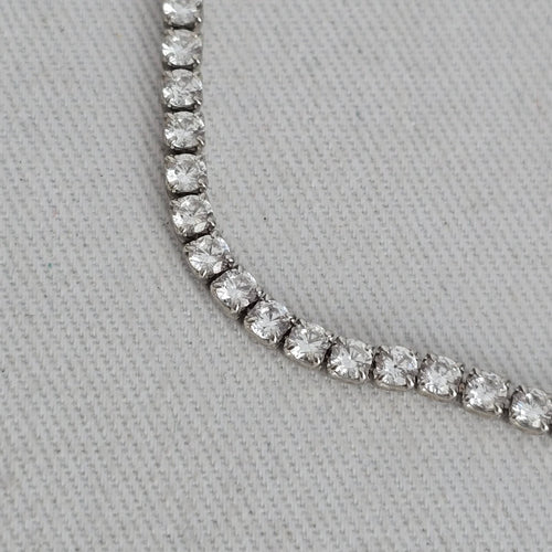 925 Sterling Silver CZ Tennis Adjustable Bracelet