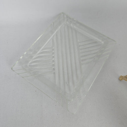 Vintage Glass Trinket Jewelry Box with Gold-Tone Floral Rose Frame