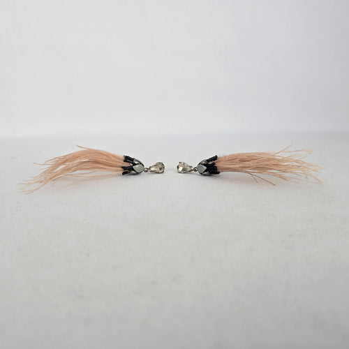 Stella & Dot Verona Ostrich Feather Drop Earrings
