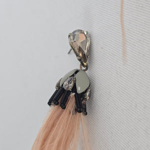 Stella & Dot Verona Ostrich Feather Drop Earrings