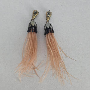 Stella & Dot Verona Ostrich Feather Drop Earrings