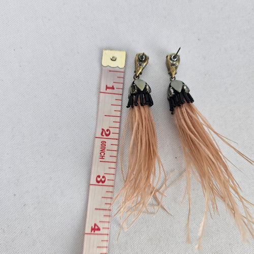 Stella & Dot Verona Ostrich Feather Drop Earrings
