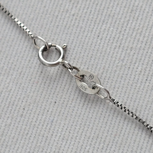 Vintage 925 Sterling Silver Clear Stone Teardrop Pendant Necklace