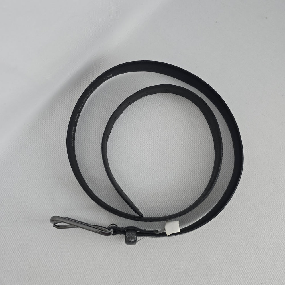 MEXX Metallic Gray Snakeskin Embossed Leather Belt - Size M/L