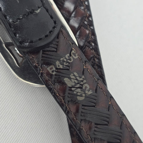 Brighton Brown & Black Leather Celtic Knot Silver-Tone Chain Belt Size S/M