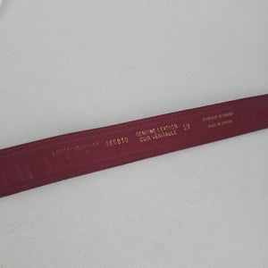 Lady Footlocker Vintage Burgundy Genuine Leather Floral Paisley Belt Size XS