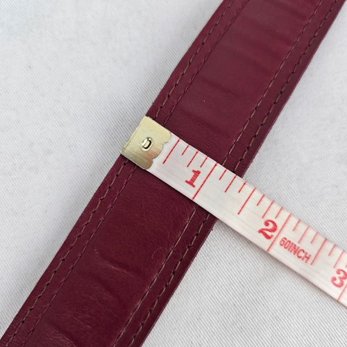 Lady Footlocker Vintage Burgundy Genuine Leather Floral Paisley Belt Size XS
