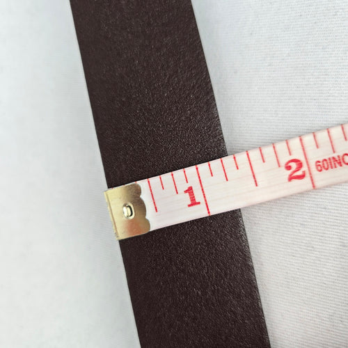 Chico's Brown Genuine Leather Statement Belt with Two-Tone Hammered Buckle Size M/L
