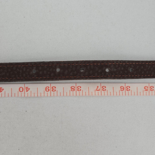 Vintage Durval Brown Leather Floral Embossed Belt with Brass-Tone Flower Buckle Size M/L