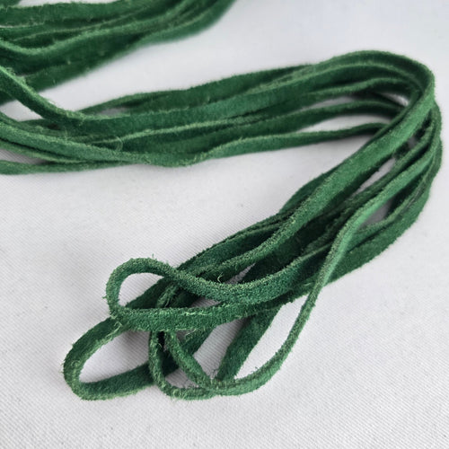Vintage Green Suede Floral Fringe Tie Belt Size M