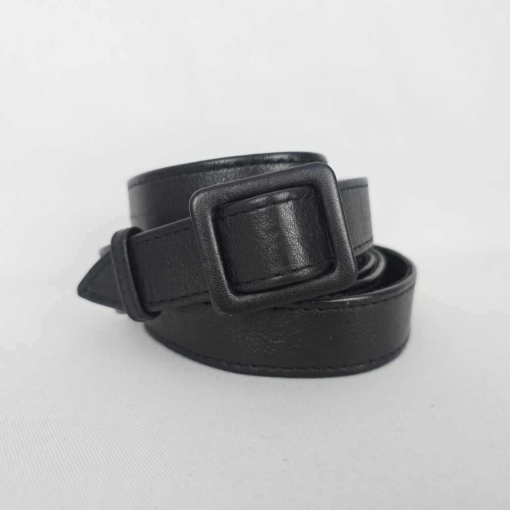 Black Genuine Leather Wrap Belt Size M/L