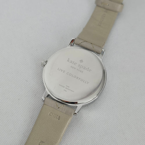 Kate Spade New York White Dial Quilted Leather Strap Watch