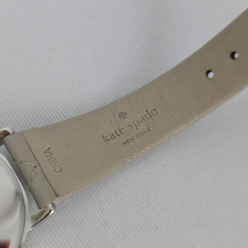 Kate Spade New York White Dial Quilted Leather Strap Watch