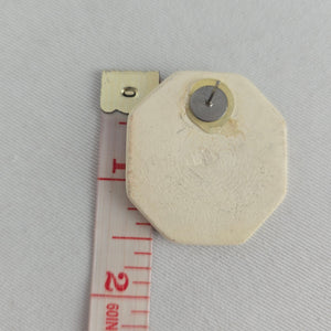 Vintage Southwest Ceramic Geometric Octagon Stud Earrings