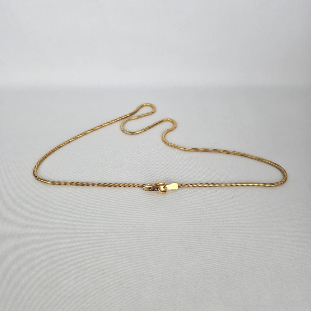 Vintage Gold-Tone Snake Chain Belt with Buckle Clasp Size S