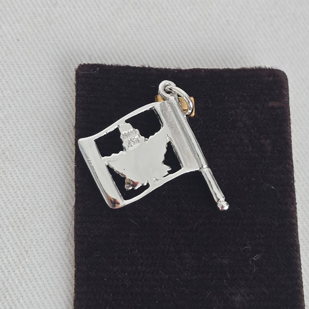 Vintage Sterling Silver Canada Maple Leaf Flag Pendant Bracelet Charm