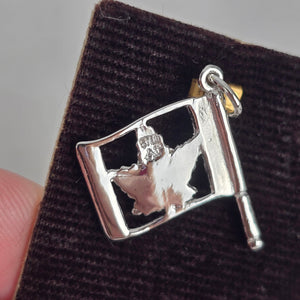 Vintage Sterling Silver Canada Maple Leaf Flag Pendant Bracelet Charm