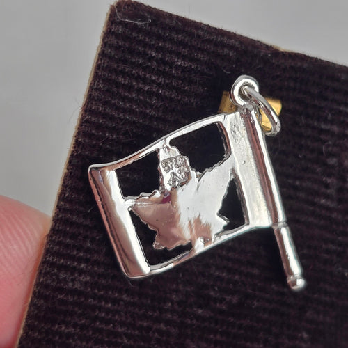 Vintage Sterling Silver Canada Maple Leaf Flag Pendant Bracelet Charm
