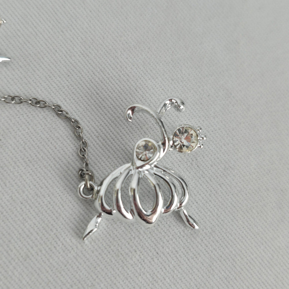 Vintage Silver-Tone Ballerina and Violinist Figural Brooch Set