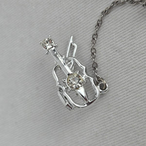 Vintage Silver-Tone Ballerina and Violinist Figural Brooch Set