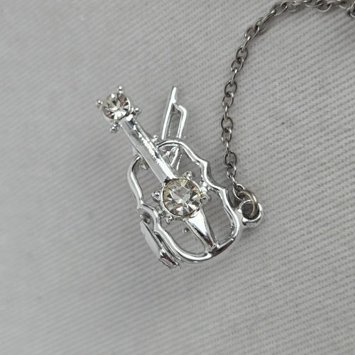 Vintage Silver-Tone Ballerina and Violinist Figural Brooch Set