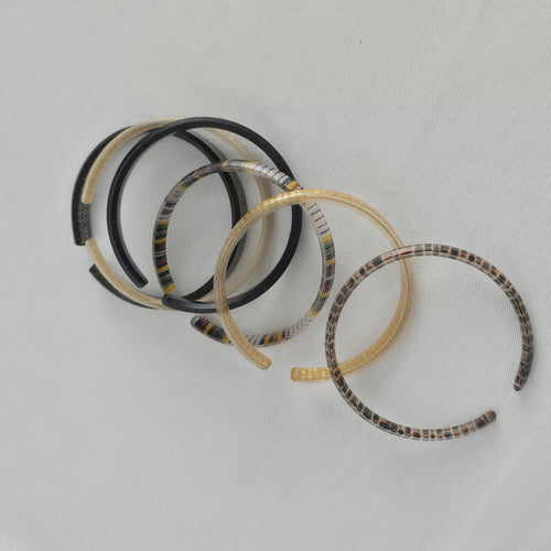 Color By Amber Set of 6 Gold & Brown  Cuff Bangle Bracelets