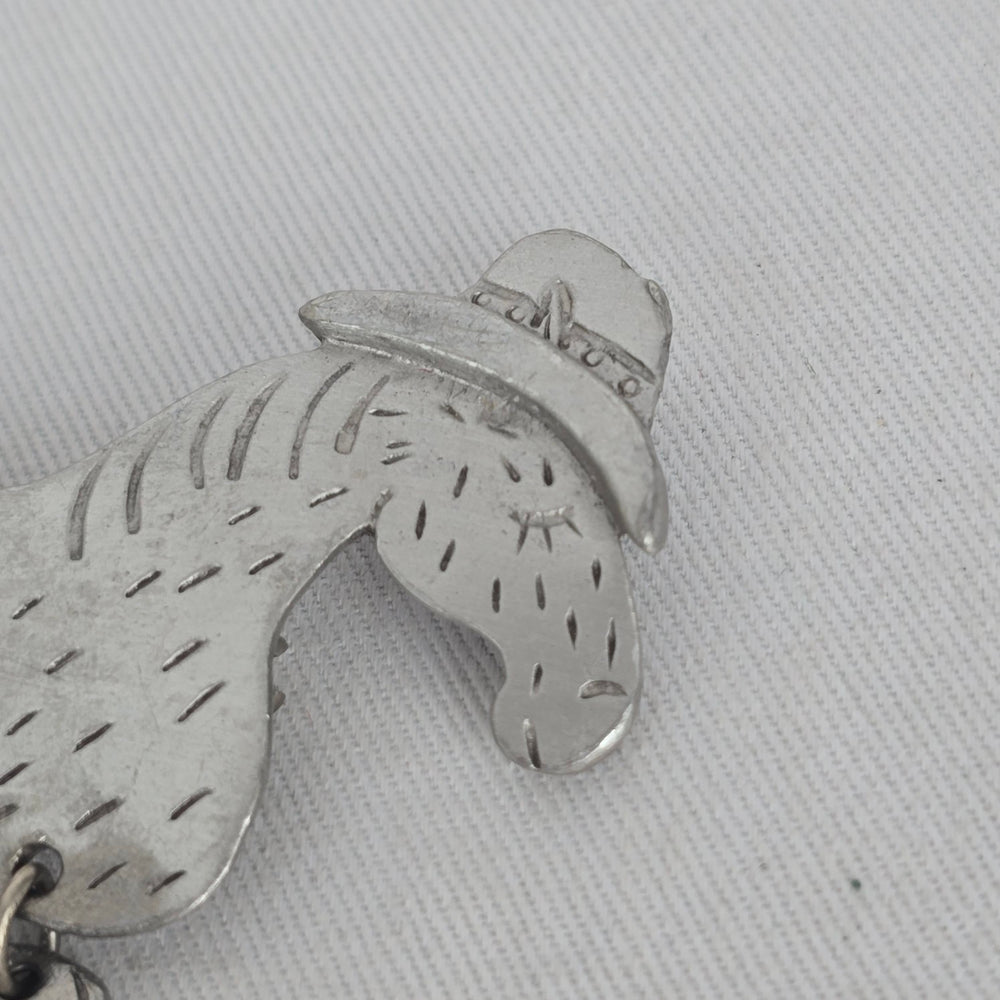 Vintage JJ Silver-Tone Cowboy Horse Articulated Brooch