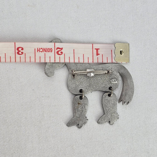 Vintage JJ Silver-Tone Cowboy Horse Articulated Brooch