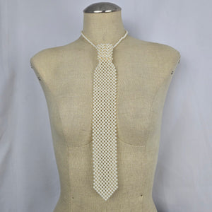 Vintage Faux Pearl Necktie Necklace