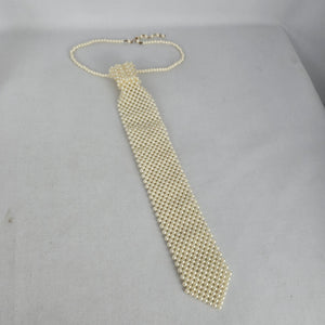 Vintage Faux Pearl Necktie Necklace