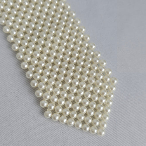 Vintage Faux Pearl Necktie Necklace