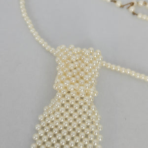 Vintage Faux Pearl Necktie Necklace
