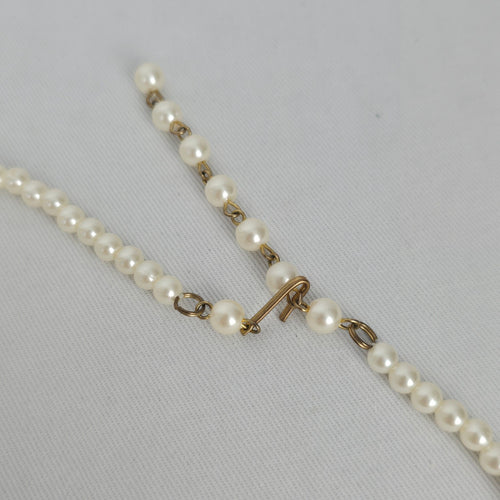 Vintage Faux Pearl Necktie Necklace
