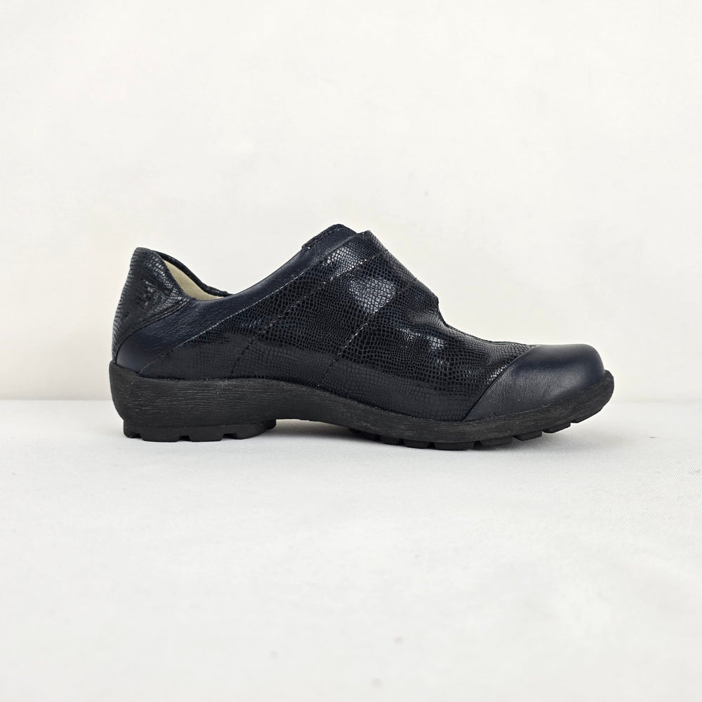 Waldläufer Black Textured Leather Comfort Shoes - Size 8