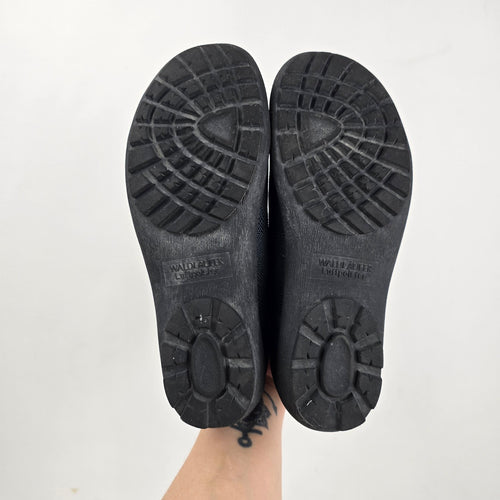 Waldläufer Black Textured Leather Comfort Shoes - Size 8
