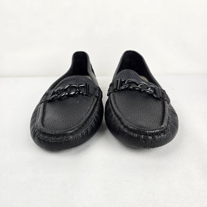 Anne Klein iFlex Black Chain Loafers - Size 10