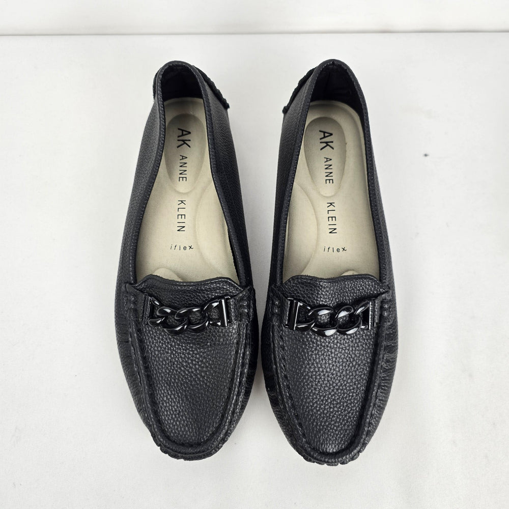 Anne Klein iFlex Black Chain Loafers - Size 10