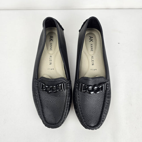 Anne Klein iFlex Black Chain Loafers - Size 10