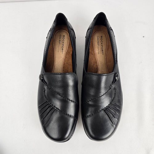 Rockport Cobb Hill Black Leather Slip-On Shoes - Size 9.5