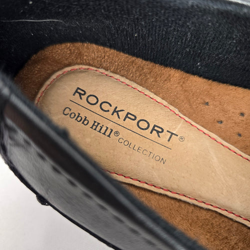 Rockport Cobb Hill Black Leather Slip-On Shoes - Size 9.5